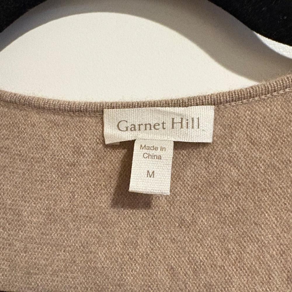 Garnet hill  cashmere v neck lace trim tunic - Picture 5 of 7